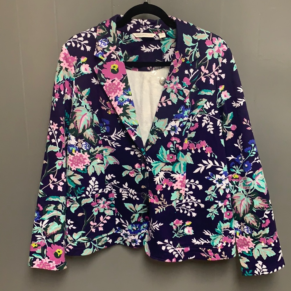 NWOT Isaac Mizrah Live floral cotton blazer